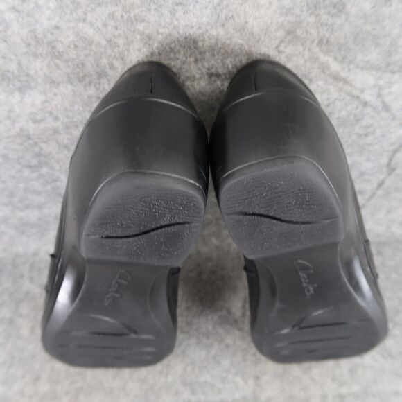 Clarks Shoes Womens 7 Clog Slip On Fashion Comfort Leather Career Walking Black - Picture 12 of 14